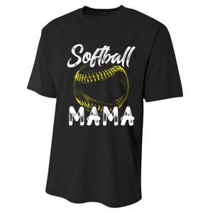 Softball Mama For Women Family Matching Players Mothers Day Performance Sprint T-Shirt