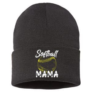 Softball Mama For Women Family Matching Players Mothers Day Sustainable Knit Beanie