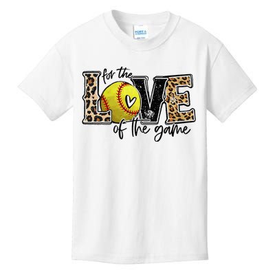 Softball Mom For The Love of The Game Softball Kids T-Shirt