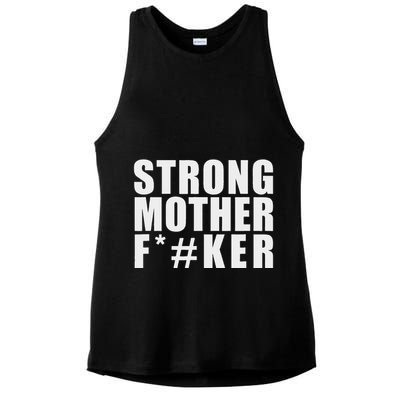 Strong Motherfucker Funny Gym Powerlifting Ladies PosiCharge Tri-Blend Wicking Tank