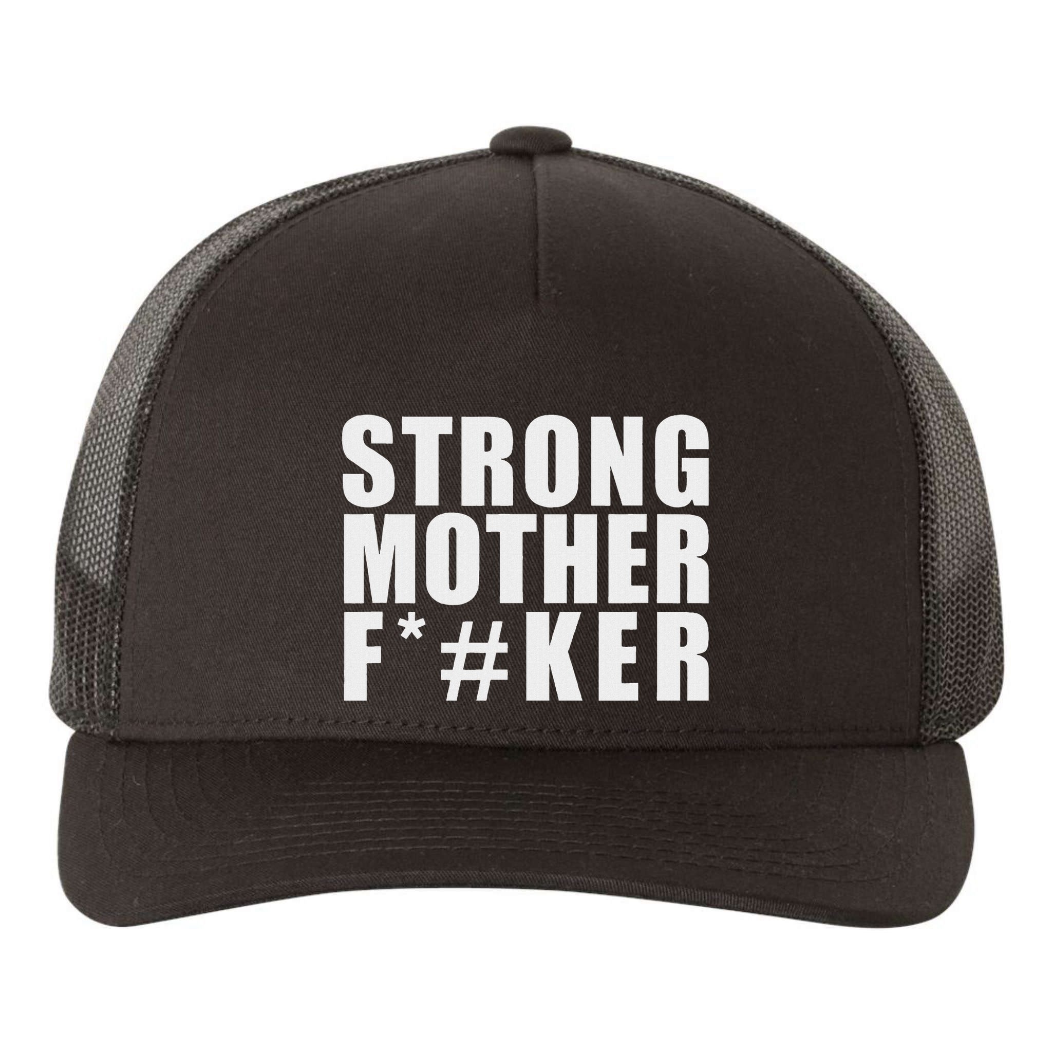 Strong Motherfucker Funny Gym Powerlifting Yupoong Adult 5-Panel Trucker Hat