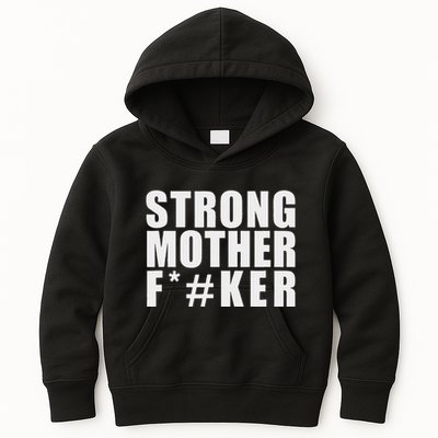 Strong Motherfucker Funny Gym Powerlifting Kids Hoodie