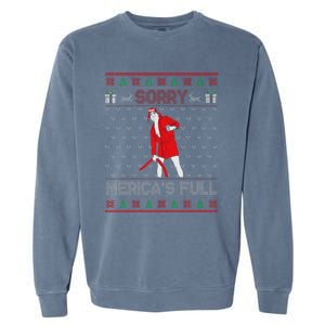 Sorry MericaS Full Funny Trump Maga Ugly Sweater Christmas Garment-Dyed Sweatshirt