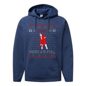 Sorry MericaS Full Funny Trump Maga Ugly Sweater Christmas Performance Fleece Hoodie