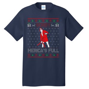 Sorry MericaS Full Funny Trump Maga Ugly Sweater Christmas Tall T-Shirt