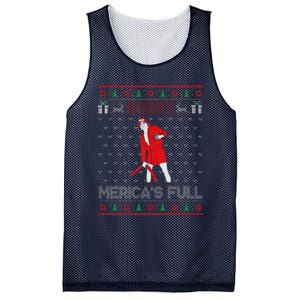 Sorry MericaS Full Funny Trump Maga Ugly Sweater Christmas Mesh Reversible Basketball Jersey Tank