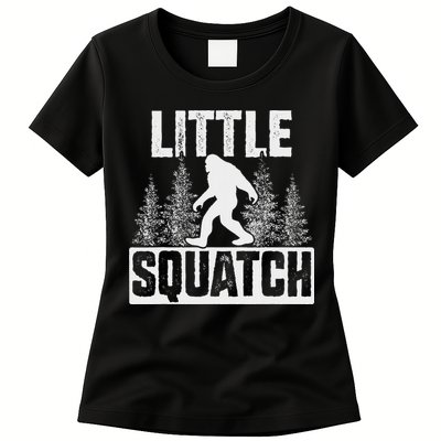 Squatchy Matching Family Bigfoot Little Squatch Womens T-Shirt