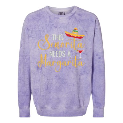 Senorita Margarita Fun Colorblast Crewneck Sweatshirt