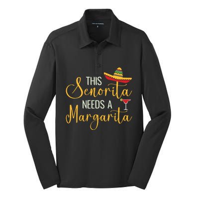 Senorita Margarita Fun Silk Touch Performance Long Sleeve Polo