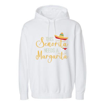 Senorita Margarita Fun Garment-Dyed Fleece Hoodie