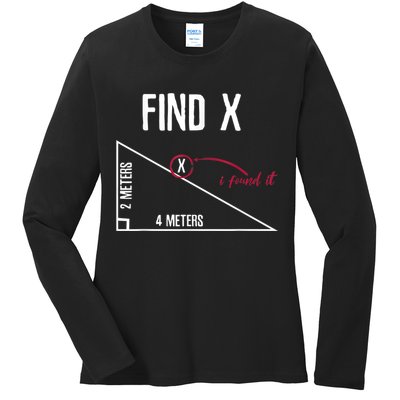 Sarcastic Math Found The 'X' Ladies Long Sleeve Shirt