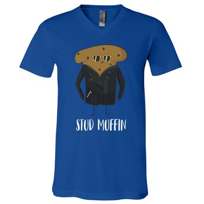 Stud Muffin Funny Muffin For Bakers Gift V-Neck T-Shirt