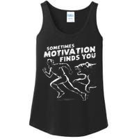 Sometimes Motivation Finds You Conversation Starter Ladies Essential Tank