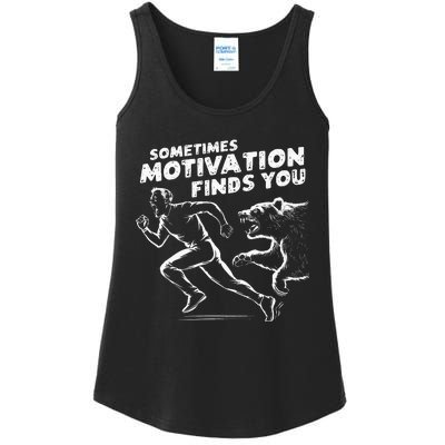 Sometimes Motivation Finds You Conversation Starter Ladies Essential Tank