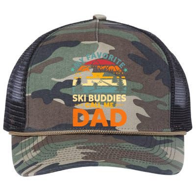 Skiing My Favorite Ski Buddies Call Me Dad Cute Gift Retro Rope Trucker Hat Cap