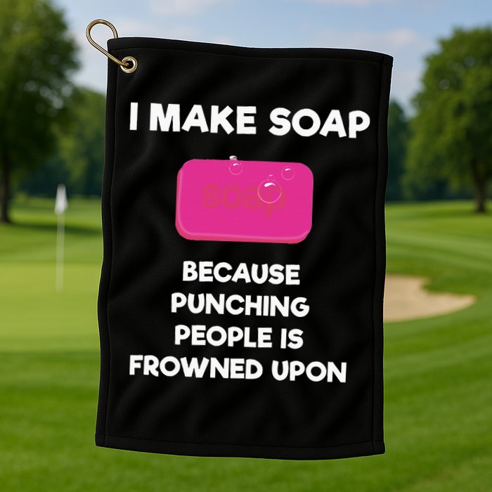 Soap Making Funny Gift Soap Maker Punch Golf Towel
