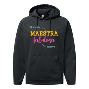 Sustantivo Maestra Fabulosa Adjetivo Spanish Teacher Performance Fleece Hoodie