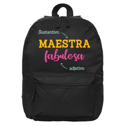 Sustantivo Maestra Fabulosa Adjetivo Spanish Teacher 16 in Basic Backpack