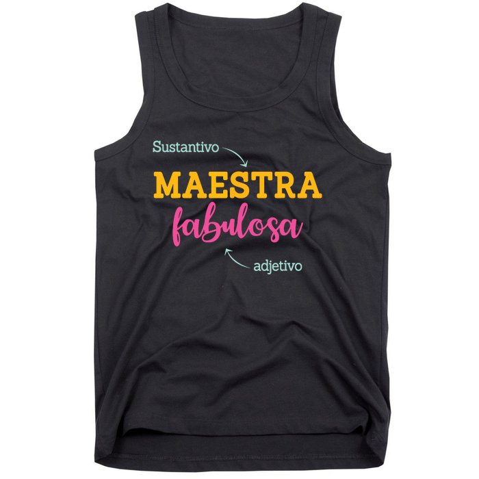 Sustantivo Maestra Fabulosa Adjetivo Spanish Teacher Tank Top