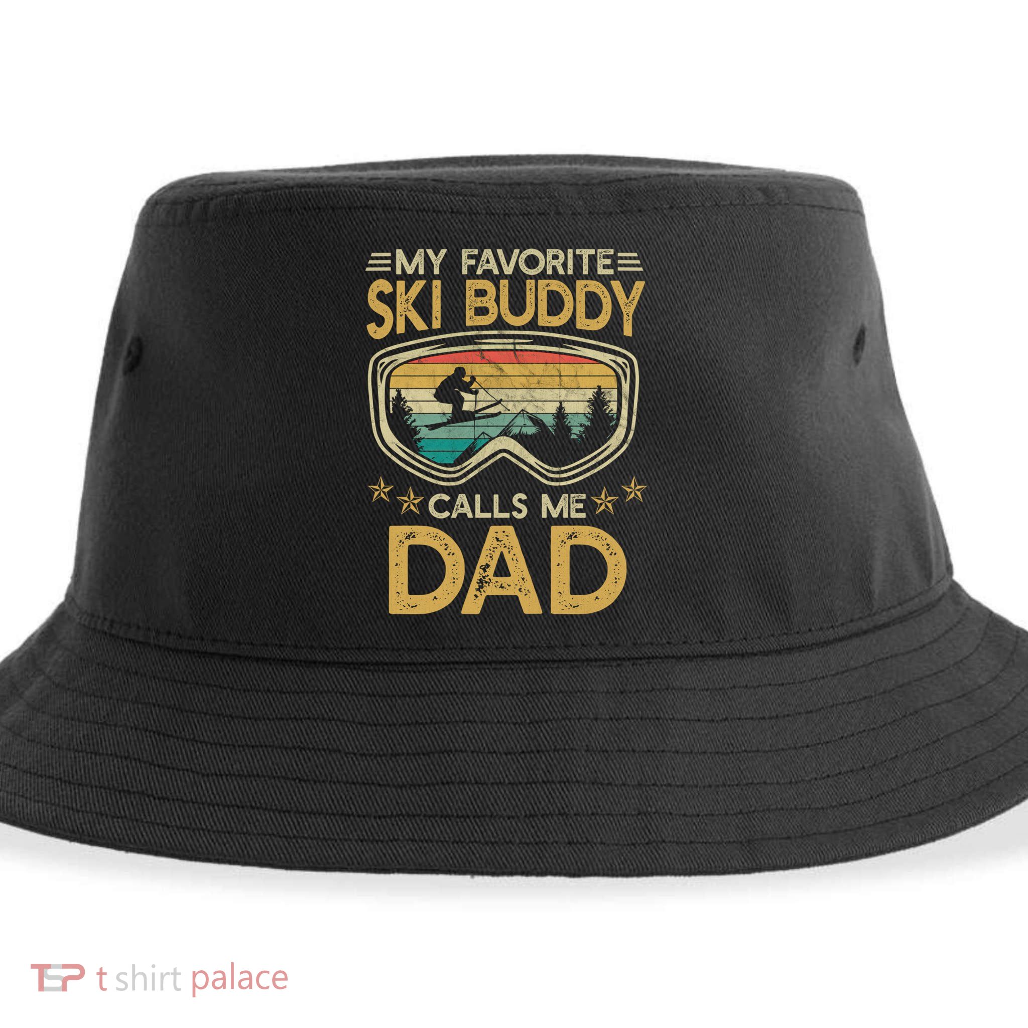 Skiing My Favorite Ski Buddy Calls Me Dad Gift Sustainable Bucket Hat