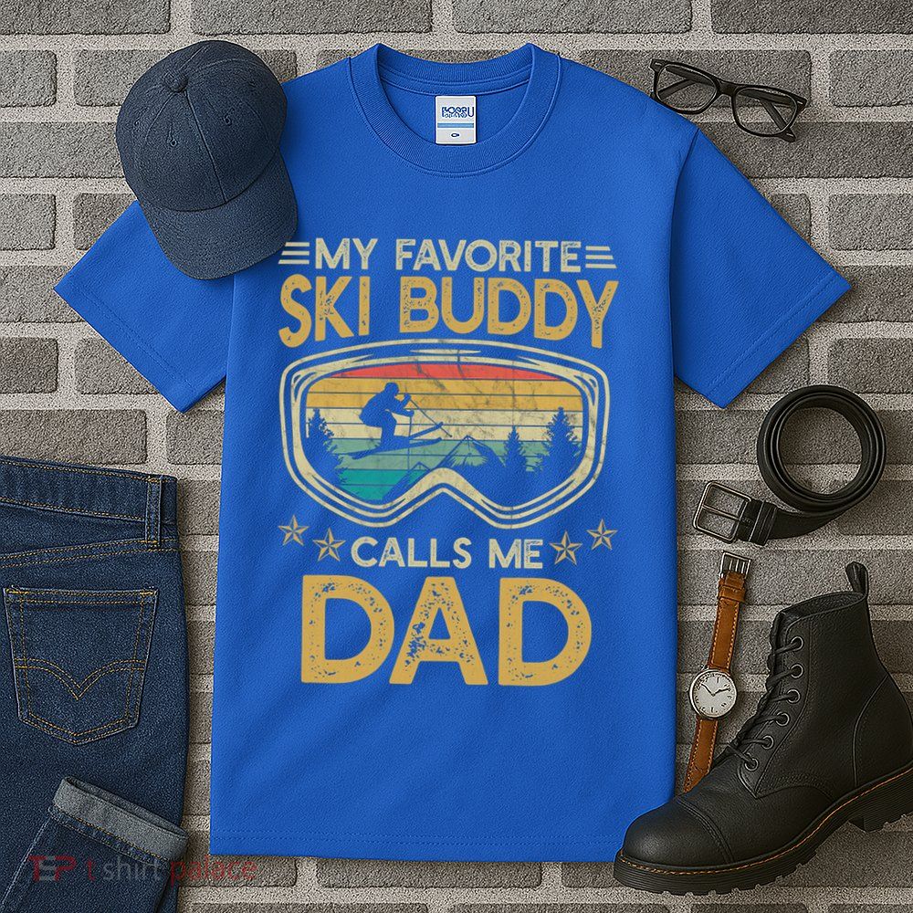Skiing My Favorite Ski Buddy Calls Me Dad Gift Tall T-Shirt