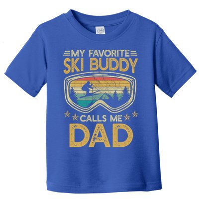 Skiing My Favorite Ski Buddy Calls Me Dad Gift Toddler T-Shirt