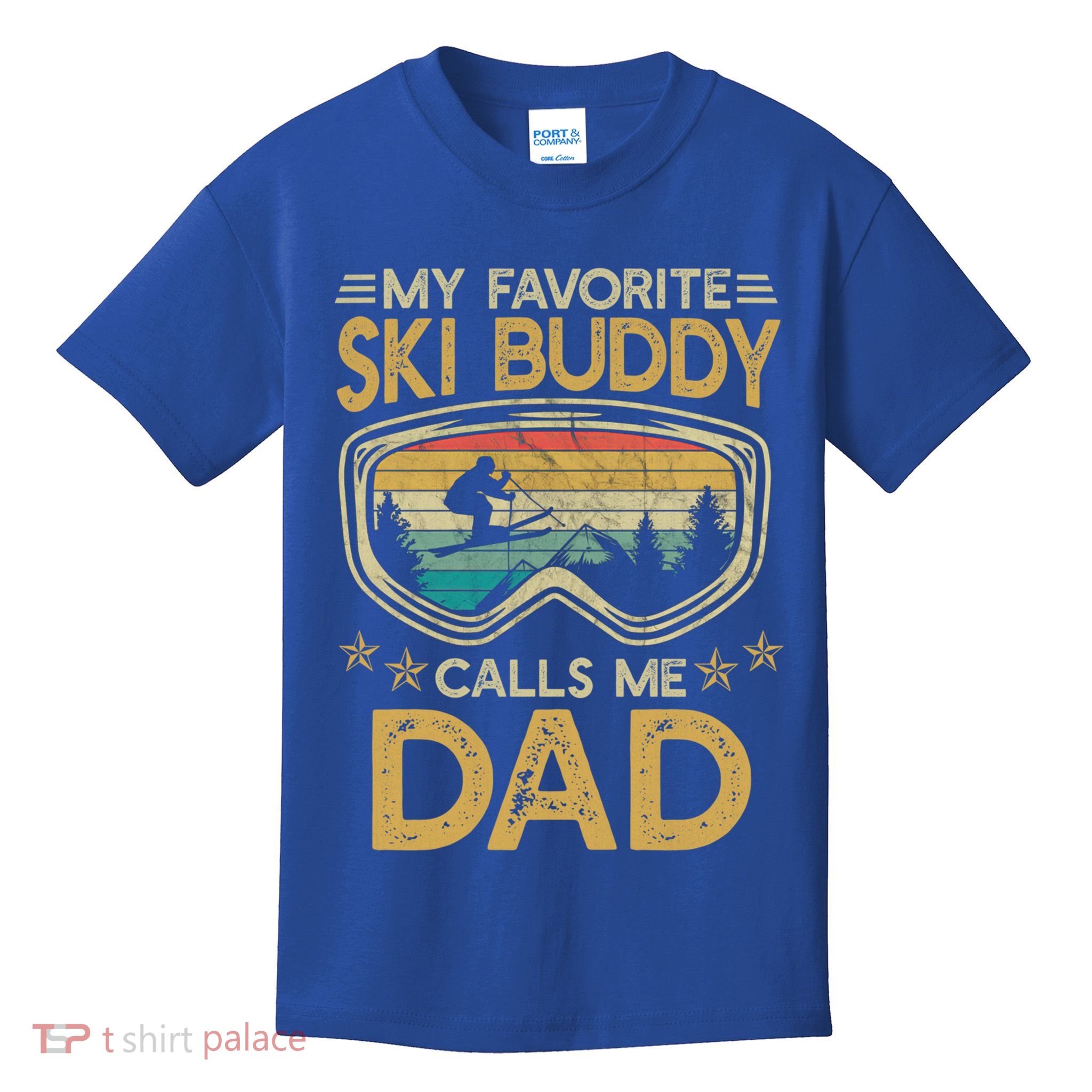 Skiing My Favorite Ski Buddy Calls Me Dad Gift Kids T-Shirt