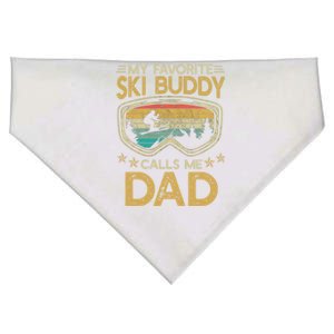 Skiing My Favorite Ski Buddy Calls Me Dad Gift USA-Made Doggie Bandana