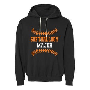 Softballogy Major Funny Fastpitch Garment-Dyed Fleece Hoodie