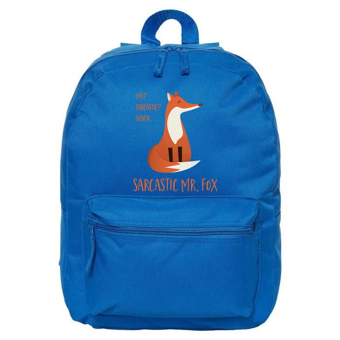 Sarcastic Mr Fox Gift 16 in Basic Backpack