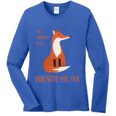 Sarcastic Mr Fox Gift Ladies Long Sleeve Shirt