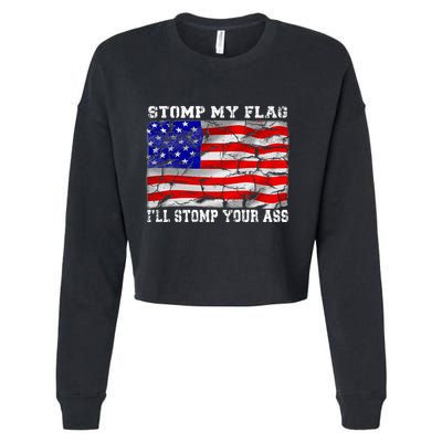 Stomp My Flag Ill Stomp Your Ass Cropped Pullover Crew