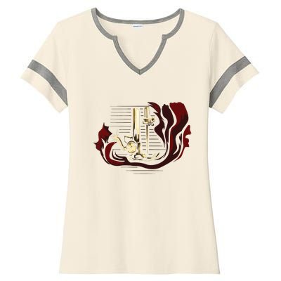 Sewing Machine Funny Ladies Halftime Notch Neck Tee