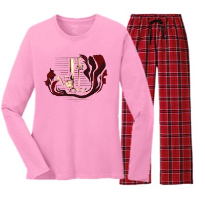 Sewing Machine Funny Women's Long Sleeve Flannel Pajama Set 