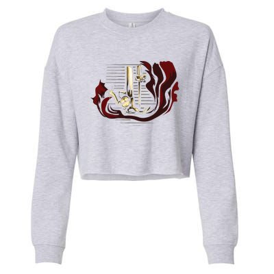 Sewing Machine Funny Cropped Pullover Crew