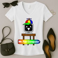 S.P.R.U.N.K.I Mr Fun Computer Women's V-Neck T-Shirt