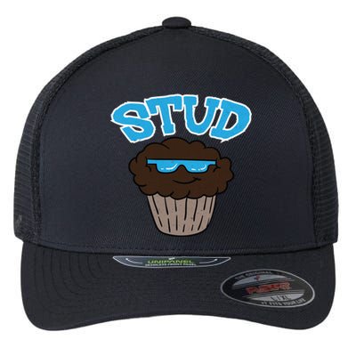 Stud Muffin Funny Cupcake Wearing Sunglasses Baking Baker Great Gift Flexfit Unipanel Trucker Cap