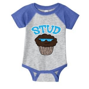 Stud Muffin Funny Cupcake Wearing Sunglasses Baking Baker Great Gift Infant Baby Jersey Bodysuit