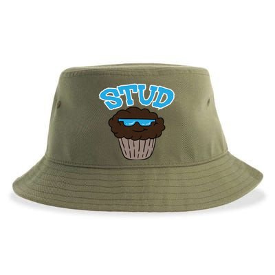 Stud Muffin Funny Cupcake Wearing Sunglasses Baking Baker Great Gift Sustainable Bucket Hat