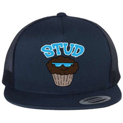 Stud Muffin Funny Cupcake Wearing Sunglasses Baking Baker Great Gift Flat Bill Trucker Hat