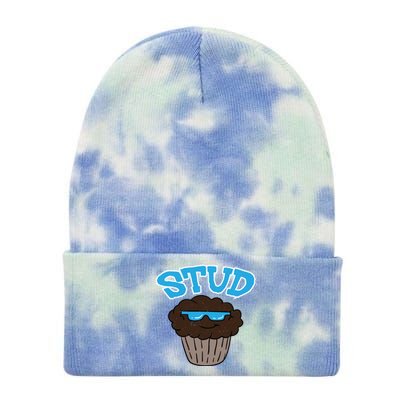 Stud Muffin Funny Cupcake Wearing Sunglasses Baking Baker Great Gift Tie Dye 12in Knit Beanie