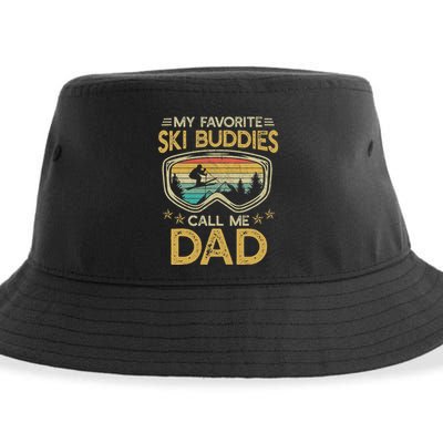 Skiing My Favorite Ski Buddies Call Me Dad Sustainable Bucket Hat