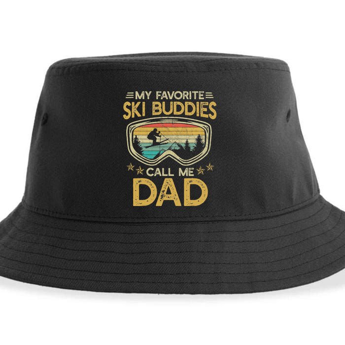 Skiing My Favorite Ski Buddies Call Me Dad Sustainable Bucket Hat