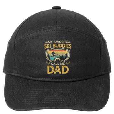 Skiing My Favorite Ski Buddies Call Me Dad 7-Panel Snapback Hat
