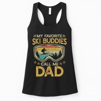 Skiing My Favorite Ski Buddies Call Me Dad Womens Tank Top