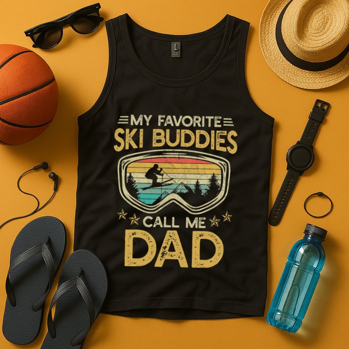 Skiing My Favorite Ski Buddies Call Me Dad Tank Top