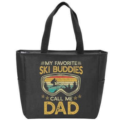 Skiing My Favorite Ski Buddies Call Me Dad Zip Tote Bag