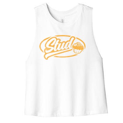 Stud Muffin Funny Vintage Style Fitness Gift Women's Racerback Cropped Tank