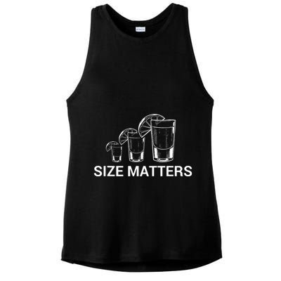 Size Matters Funny Salt Lime Tacos Tequila Ladies PosiCharge Tri-Blend Wicking Tank