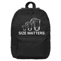 Size Matters Funny Salt Lime Tacos Tequila 16 in Basic Backpack
